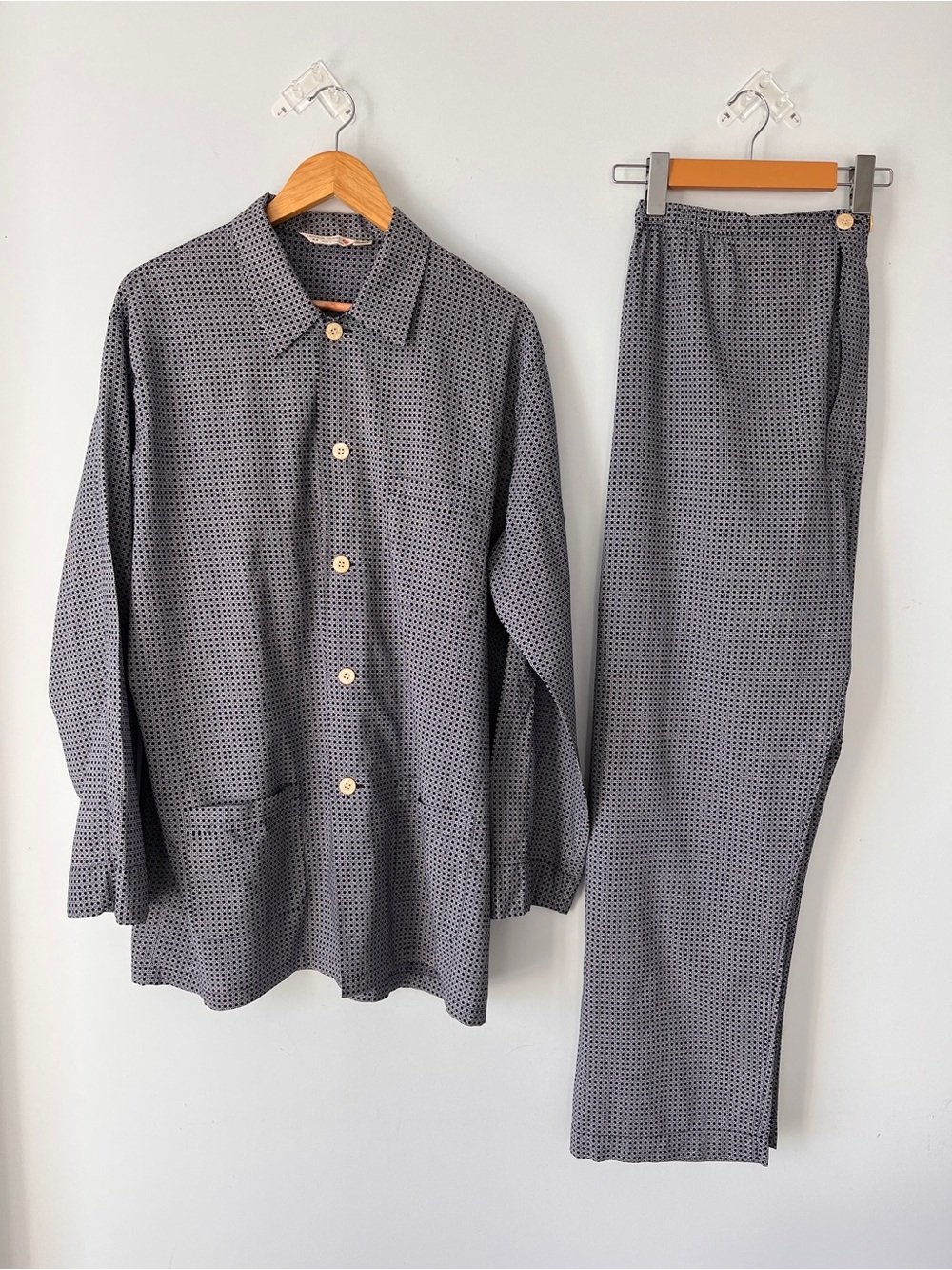 Derek Rose England 2-Piece Cotton Pajama Set | Men's Size 44 | Luxury Sleepwear